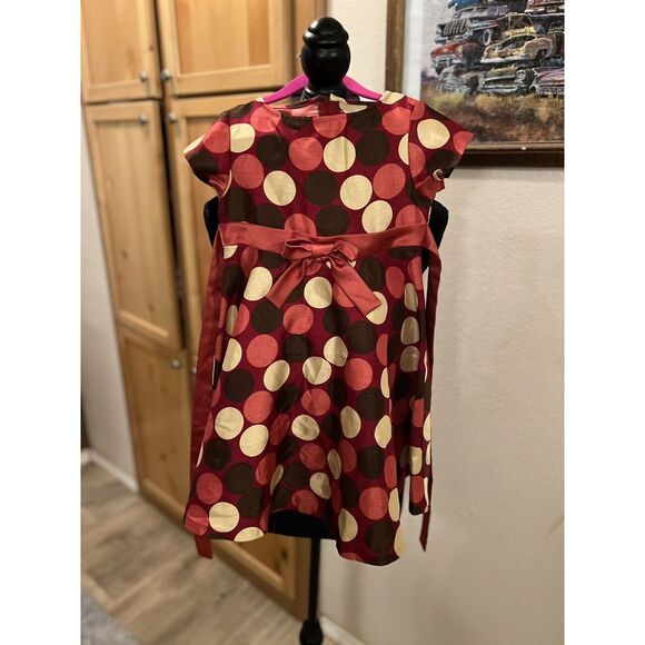 BONNIE JEAN GIRLS HOLIDAY DRESS SIZE‎ 4 POLKA DOTS SHORT SLEEVE FIT FLARE (176) - Picture 1 of 3